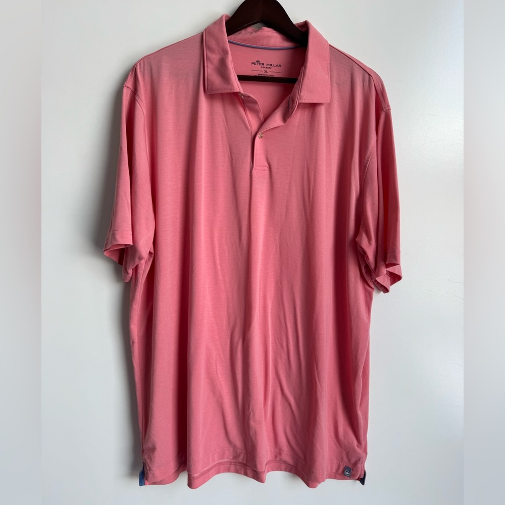 Peter Millar Seaside Performance Golf Polo Pink men XL preppy country club